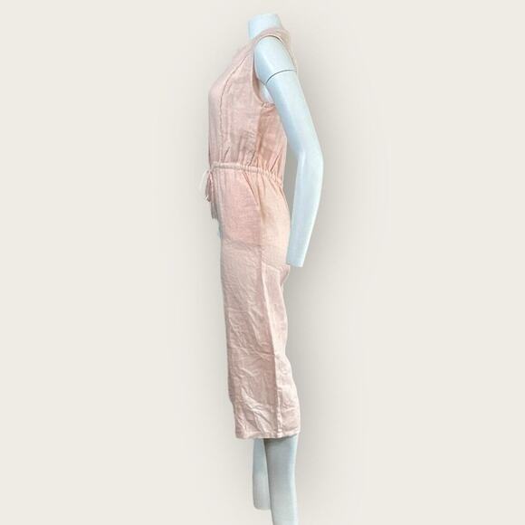 NWT | Krisa | Sleeveless Crop Linen Jumpsuit | Light Pink | Small - Picture 3 of 13